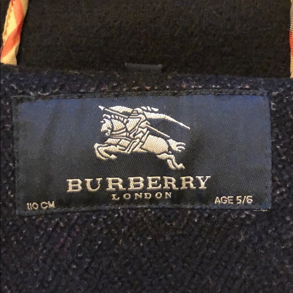 Boys Burberry Wool Coat - Picture 3 of 4